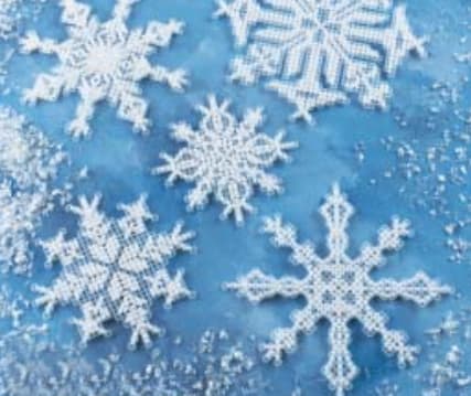 Вышивка Снежинки на пластиковой канве