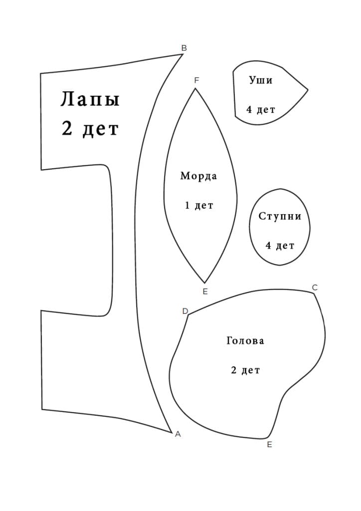 Выкройка мягкой игрушки Собачка