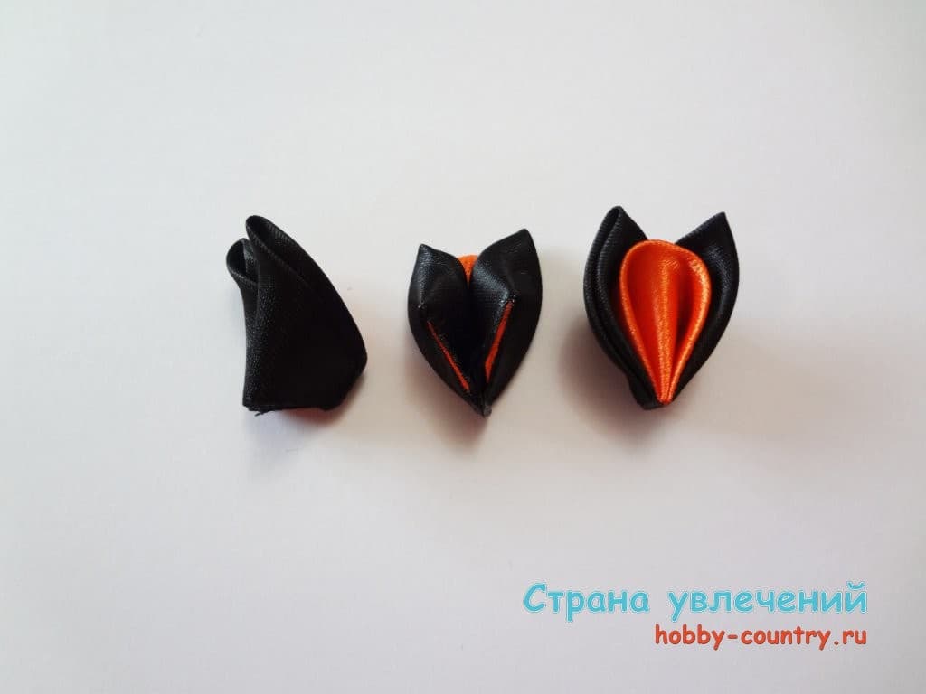 Брошь георгиевская лента канзаши