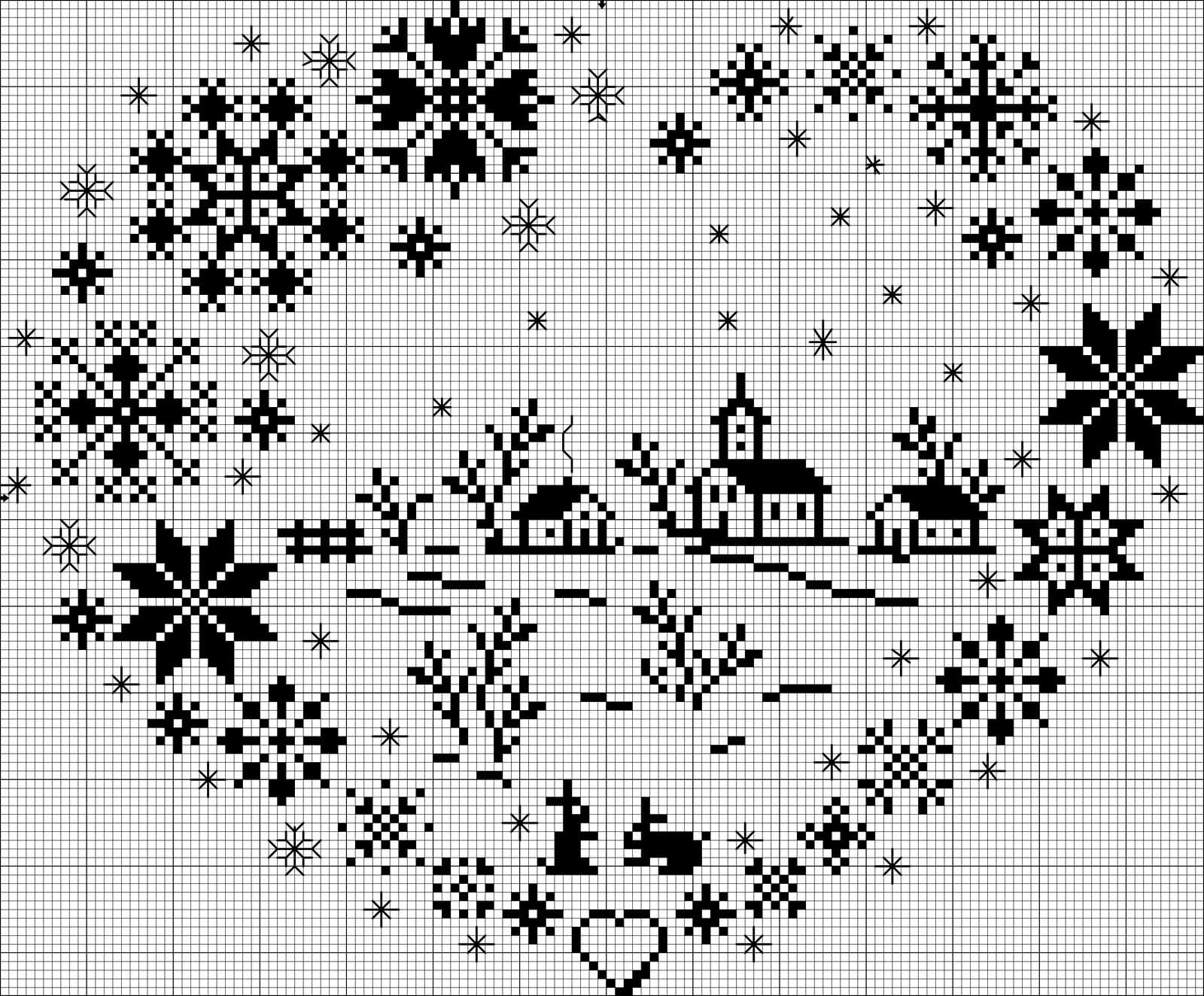 Несколько схем сердечек крестиком