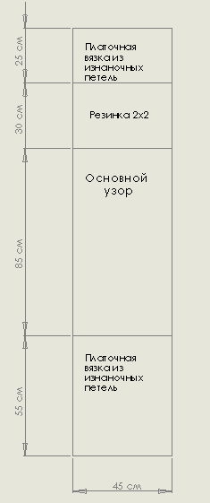 Шарф-накидка спицами