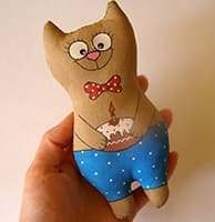 кофейная игрушка кот выкройка мастер класс