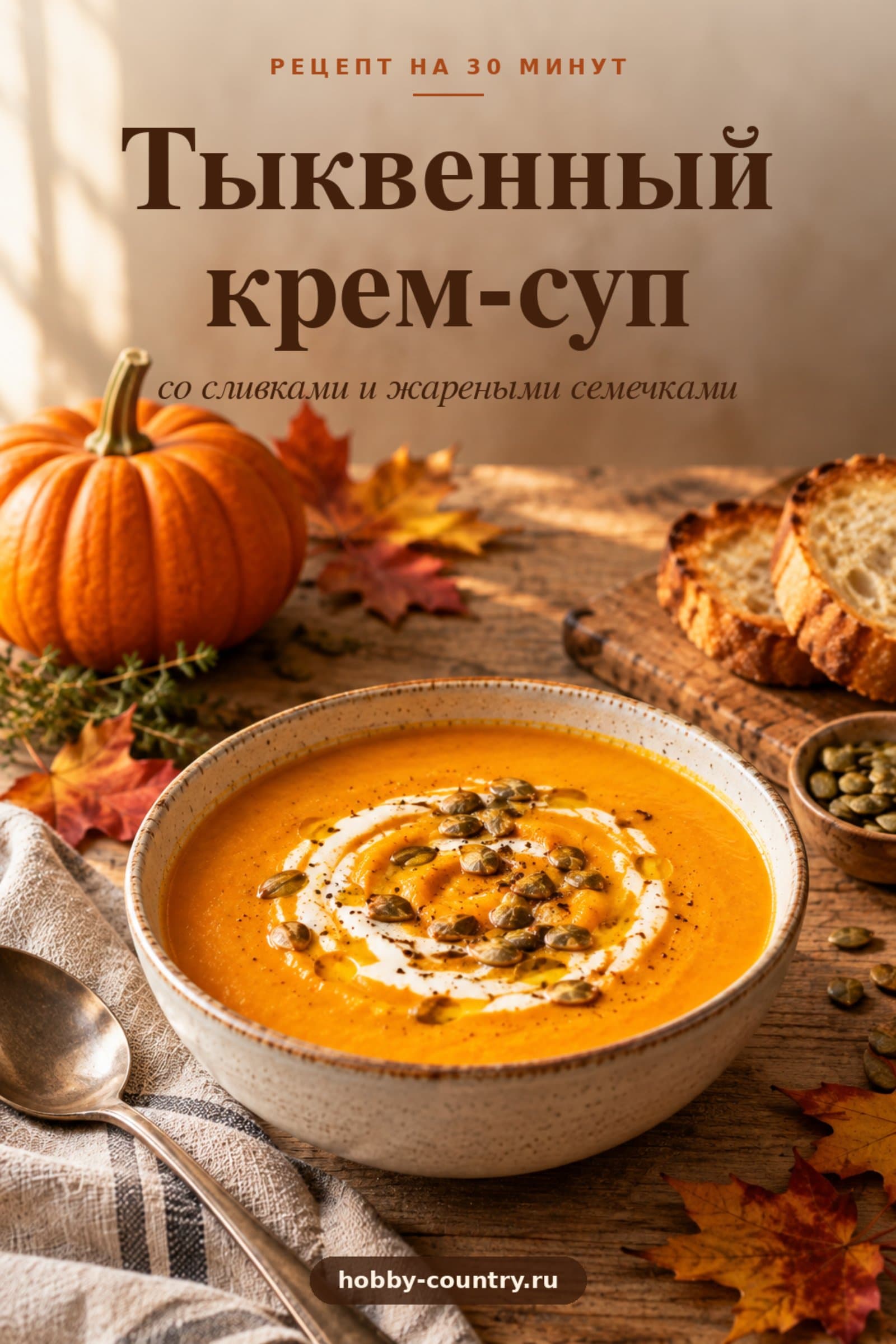 рецепт супа из тыквы со сливками